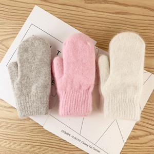 Gants chauds en forme de lapin pour femmes, moulant, personnalisé, pour l'<span class=keywords><strong>hiver</strong></span>, couleur unie, pour tous les doigts, Version coréenne - Product Image 4