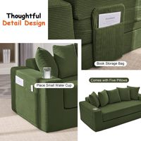 L-förmiges, faltbares, multifunktionales Doppelsitzer-Schlafsofa, anpassbares, modernes, schlichtes Cord-Sofa mit hoher Dichte