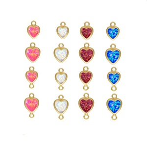 Nouveaux breloques opales en forme de cœur 2025, véritable or 14 carats plaqué, <span class=keywords><strong>pour</strong></span> la fabrication de bijoux DIY, <span class=keywords><strong>bracelets</strong></span>, colliers, connecteurs - Product Image 1