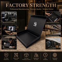 Boîte de Présentation Magnétique Pliable de Luxe Personnalisée, Grande, Noire Classique, en Carton Rigide Épais de 2 mm pour Cadeaux