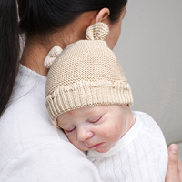 Chapeaux pour bébés nouveau-nés en coton personnalisés Mimixiong, tricotés et brodés avec le nom du bébé, chapeaux pour bébés avec de jolies oreilles, bonnets pour bébés