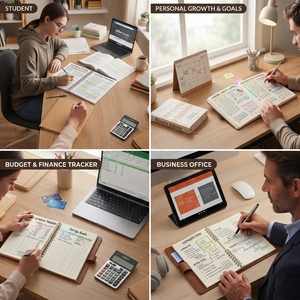 Carnet <span class=keywords><strong>de</strong></span> planification hebdomadaire A5 personnalisé à couverture rigide, agenda quotidien, journal, organisateur pour le bureau, les affaires et la planification personnelle - Product Image 4