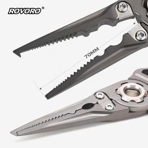 Pince de pêche ROVORO Tackle 19,5 cm 185 g en acier inoxydable CNC pour la pêche aux leurres, eau salée et eau douce, système de verrouillage automatique multifonctionnel - Product Image 4