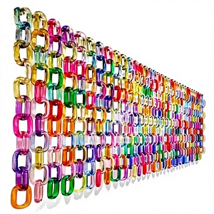 Chaîne à maillons en résine de qualité supérieure, multicolore, artisanale, mignonne, pour la décoration de la maison, élément tendance, technique de moulage, forme ronde - Product Image 3