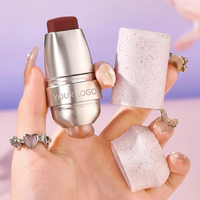 Stick blush 4g 2-en-1, double embout, longue tenue, maquillage naturel quotidien, fini mat, à base de plantes, OEM ODM, logo personnalisé