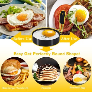 Moule à crêpes rond antiadhésif professionnel en acier inoxydable anti-brûlure pour la cuisson des sandwichs et des petit-déjeuners - Product Image 3