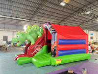 Château gonflable à thème dinosaure de dessin animé avec toboggan, château rebondissant, jouets de saut, jouets pour événements et fêtes