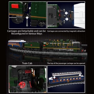 MOULD KING 12025S Kit di Costruzione Treno, Locomotiva a Vapore QJ Elettrica RC con Binari, Giocattoli in Mattoncini per Bambini, Regali di Natale - Product Image 4