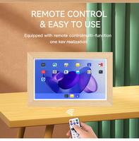 Marco de Fotos Digital de Madera de 15.6 Pulgadas, Tablet PC Android con Pantalla Táctil para Negocios, Octa Core, Rockchip, USB, Wi-Fi, POE, NFC, 4G