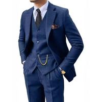 Promo Panas 3 Potong Jas Formal Bisnis Warna Coklat Polos Model Single Breasted