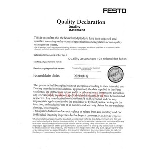 ตัวกระตุ้นแบบหมุน Festos Swing Drive Dfpd-80-rp-90-rd-f0507 ของเยอรมนี - Product Image 3