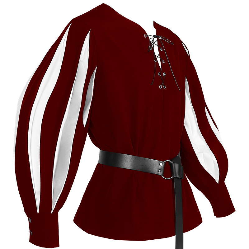 Patchwork Shirt - Red body and White Sleeves [with