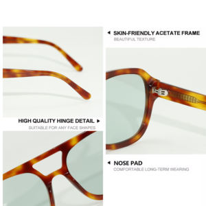 Kính mắt thời trang nam thiết kế 2025, gọng vuông lớn cầu đôi, kính râm unisex, kính mát acetate tùy chỉnh <span class=keywords><strong>2026</strong></span> - Product Image 2