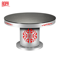 AOPA – Table à manger en verre trempé, marbré, cuiseur vapeur, moderne, 10mm, 0.76M