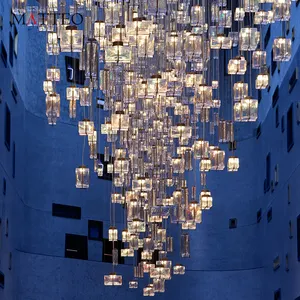 Luxus Stil benutzer definierte Murano Glas Dekoration Decken leuchte Kronleuchter Hotel Lobby Villa Treppe Led Kronleuchter