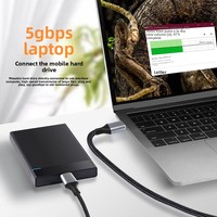 Kabel Data USB 3.0 a ke Micro B dengan Plug Berlapis Emas, Jalinan Nilon, Kabel Transfer Kecepatan Tinggi untuk Hard Drive Eksternal Mobile