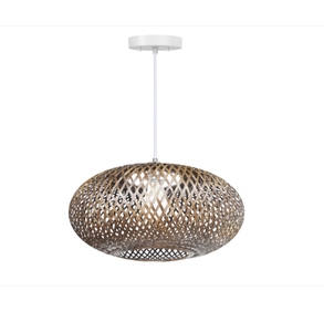 Luminaire suspendu moderne en bambou et rotin, grand modèle, avec éléments en cristal, pour la décoration de maison, café, restaurant, salon, bar et autres pièces. - Product Image 1
