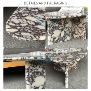 Table basse ovale en marbre vert clair naturel de luxe, style nordique, pour salon, hall d'hôtel, magasin, socle bas décoratif - Product Image 2