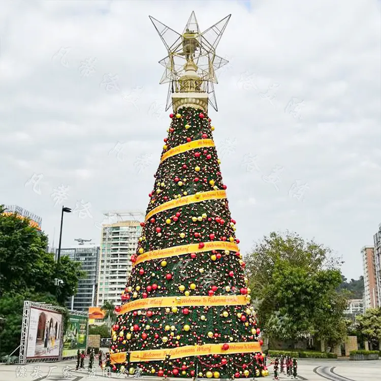 Pohon Natal Dekorasi Luar Ruangan Tali Tinggi Bingkai Logam Mewah Kustom