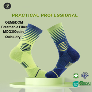 Athletic Crew <b>Socks</b> Breathable Quick Dry Spandex Polyester <b>Running</b> Training Striped Men Women Summer Sport <b>Socks</b> OEM DOM - Product Image 1