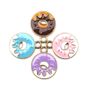 Pendentifs en forme de beignets, en alliage de zinc, accessoires de bijoux DIY pour cadeau, breloques de mode unisexes - Product Image 5