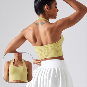 <span class=keywords><strong>Sujetador</strong></span> <span class=keywords><strong>Deportivo</strong></span> para Mujer, Talla Grande <span class=keywords><strong>XL</strong></span>, Transpirable, para Gimnasio, Fitness, Yoga, Ligero, Acolchado, con Forro, Estilo Halter, Spandex, Estampado - Product Image 5
