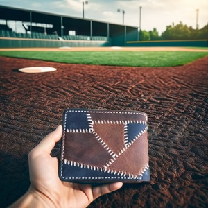 For Vintage Custom New Design Baseball Stitching PU Leather Bifold <b>Wallet</b> RFID Unisex Waterproof Custom Logo Card <b>Holder</b> - Product Image 2