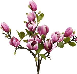 Flores de Magnolia Artificiales de Alta Calidad, 4 Cabezas, Realistas, Decorativas, para el Hogar, Bodas, Año Nuevo, San Valentín, Graduación - Product Image 1