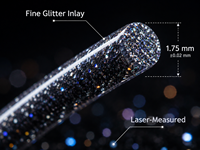 Filamento per Stampante 3D Aiboshish Sparkle PLA+ 1.75mm, 8 Colori Premium Dream Ocean Crystal Butterfly, per Bambu Lab Creality Prusa