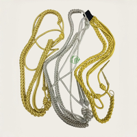 Aiguillette tactique Kango en cordon tressé, accessoire d'uniforme, fil de soie doré/argenté, fabrication OEM/ODM en gros