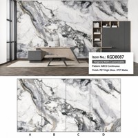 Panneau mural classique moderne en WPC effet marbre blanc gris naturel personnalisé, imperméable et ignifuge, pour la décoration d'hôtels, de maisons et d'appartements