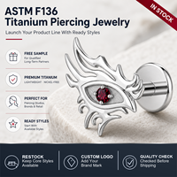 JiaXin ASTM F136 Titane de qualité implantable, Stud Labret à filetage interne, Bijou corporel en Zircon Cubique pour Cartilage, Tragus, Hélix, Conch