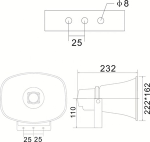Altoparlante a Tromba Impermeabile da Esterno, Impedenza 8 Ohm, 15W, Materiale ABS, Facile Installazione, per Chiese, Strade, Vendita di Fabbrica - Product Image 3