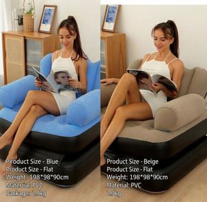 Outdoor <b>Camping</b> <b>Foldable</b> Inflatable Sofa with High Back Automatic Thickening Nap Sofa <b>Bed</b> for Home Inflatable - Product Image 3