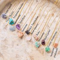 Collier en cristal brut Zooying, collier en pierres précieuses brutes, collier de guérison en améthyste et quartz rose