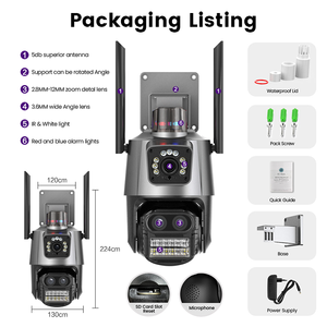Cámara Domo CCTV con Triple Lente y Zoom Óptico 8x, Seguimiento Automático, Alarma con Enlace, Visión Nocturna Inalámbrica <span class=keywords><strong>PTZ</strong></span>, Nube <span class=keywords><strong>ICSEE</strong></span>, Wifi, Color - Product Image 6