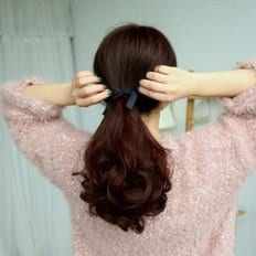 Ensemble de 2 pièces de cheveux ondulés longs en S-Curl tissage birman bouclés 4A style Super Double extrémités dessinées un donateur noeud en osier 8 "28" de longueur étirée - Product Image 1