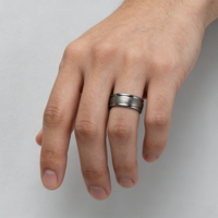 Cincin Tantalum Murni 8mm Abu-abu Klasik untuk Pria, Cincin Kawin Tizti Perhiasan Tantalum, Nyaman Dipakai, Cincin Kawin Tantalum Poles