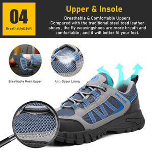 2024 léger respirant déodorant chaussures de travail été chaussures de sécurité hommes chaussures de sécurité avec fond en caoutchouc - Product Image 5