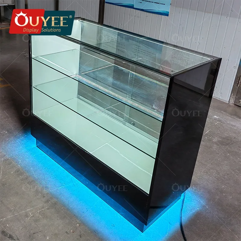 Factory Full Vision Smoke Shop Showcase Counter Cabinets Dispensary Display Cases Smoke Shop Glass Display