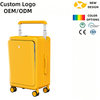 Nouvelle conception 2026 : Valise cabine en PC pur à ouverture frontale avec port USB, roues silencieuses et compartiment humide/sec, pour commandes personnalisées