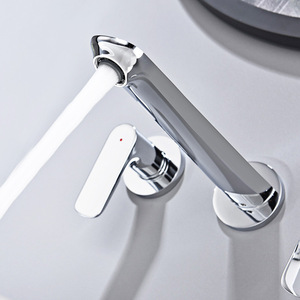 Full Brass Concealed Double Handle Faucet Built-in Wall-mounted Home Cold and Hot Water Counter <strong>Top</strong> Basin <strong>Tap</strong> - Product Image 4