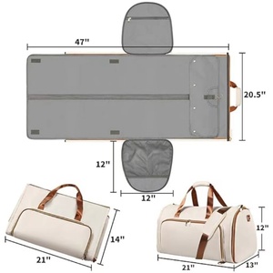 2024 nouveau produit personnalisé gris <span class=keywords><strong>valise</strong></span> 4 en 1 grande capacité 53 L convertible unisexe voyage d'affaires vêtement sac polochon sac à dos - Product Image 6