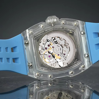Montre mécanique tourbillon pour homme OEM avec cadran à aiguilles lumineuses, bracelet en silicone, mouvement japonais Miyota 8N24