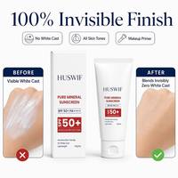 Crème solaire minérale pure à large spectre UVA UVB, protection longue durée, résistante à l'eau, SPF50+ PA++++, 30g, marque privée