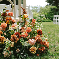 Dekorasi Bunga Pernikahan Boho Terracotta Rust Silk Grosir Bunga Lorong Pernikahan