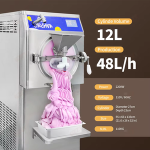 Máquina de Hielo Duro de 68L/H con Tecnología de Mezcla Automática para Gelato, Sorbete y Hielo <span class=keywords><strong>Italiano</strong></span>, con Grifo de Limpieza - Product Image 2