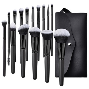 Set Kuas Makeup 15pcs Berkualitas Tinggi, Kuas Bedak Tabur, Kuas Eyeshadow, Kuas Blush, Alat Kecantikan Multifungsi untuk Wajah, Warna Hitam - Product Image 6