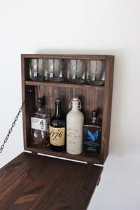 Jujijunji — Mini porte de <span class=keywords><strong>grange</strong></span> en bois, <span class=keywords><strong>Bar</strong></span> à whisky, liqueur, personnalisé mur suspendu, boîte-cadeau pour le <span class=keywords><strong>vin</strong></span> - Product Image 3