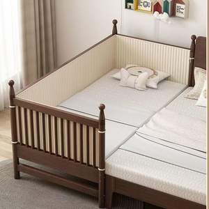 Solid Wood <b>Convertible</b> Kids <b>Bed</b> Twin Size With Guardrail Adjustable For Children Traditional Design - Product Image 5